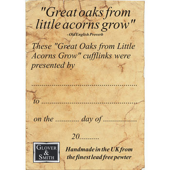 From Little Acorns Christening Cufflink Gifts For Boys, 6 of 9
