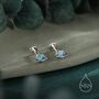 Sterling Silver Tiny Blue Opal Planet Screw Back / Flat Back / Stud Earrings, thumbnail 4 of 12