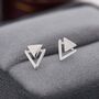 Sterling Silver Double Triangle Stud Earrings, thumbnail 4 of 12