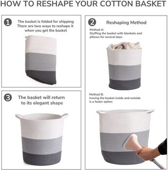 Cotton Woven Laundry Storage Basket, 7 of 7