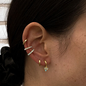 Minimalist Huggie 14k Gold Plated Earrings, 5 of 8