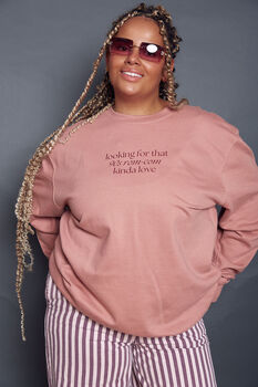 Rom Com Kinda Love Slogan Sweatshirt, 2 of 6