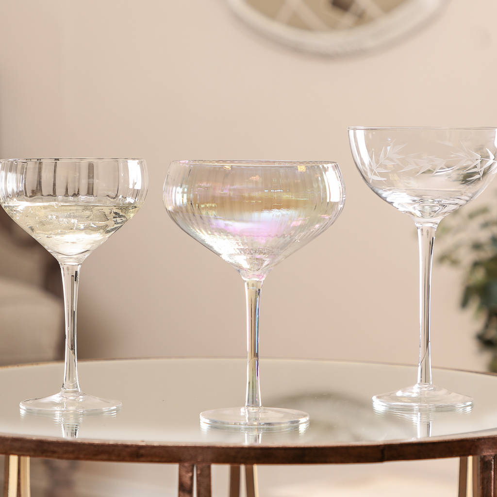 Elegant Champagne Coupe Glass Collection By Dibor | notonthehighstreet.com