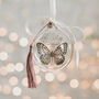 Baby Girl Personalised Butterfly Christmas Bauble, thumbnail 3 of 7