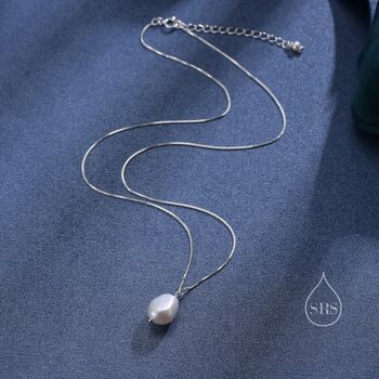 Random Shape Genuine Baroque Pearl Pendant Necklace, 9 of 12