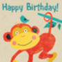 Retro Monkey Birthday Card, thumbnail 2 of 2