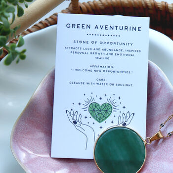 Green Aventurine Round Pendant Necklace, 3 of 7