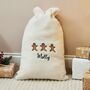 Personalised Gingerbread Cream Borg Christmas Gift Sack, thumbnail 2 of 5