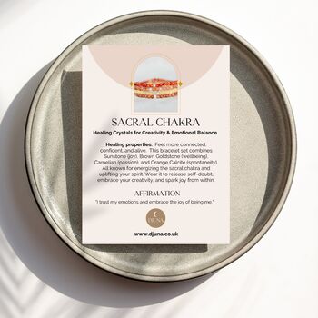 Sacral Chakra Bracelet Set For Creativity And Emotional Balance, 5 of 5
