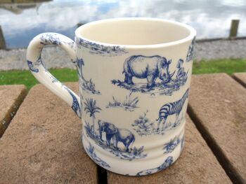Tankard Mug In Blue Safari Design, 5 of 9