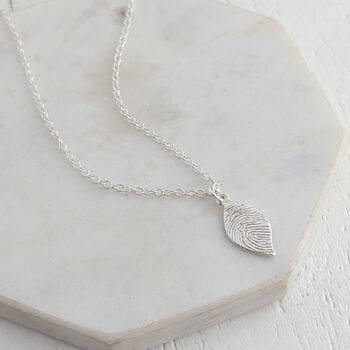 Dainty Leaf Fingerprint Charm, 2 of 5