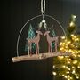 Pair Of Deer On Twig Hanging Christmas Decoration, thumbnail 1 of 3