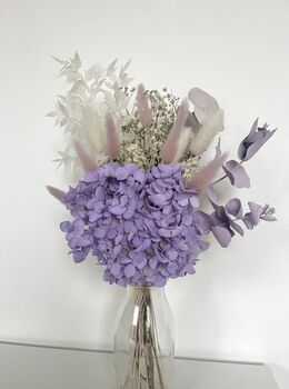 Purple Hydrangea Dried Flower Posy With Jar, 5 of 7