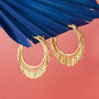 Gold Plate And Silver Tassel Fringe Hoop Earrings, thumbnail 1 of 7