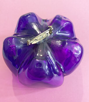 Recycled Plastic Bottle Flower Brooch/Buttonhole Purple, 2 of 4