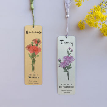 Personalised Birth Flower Bookmark, 5 of 12