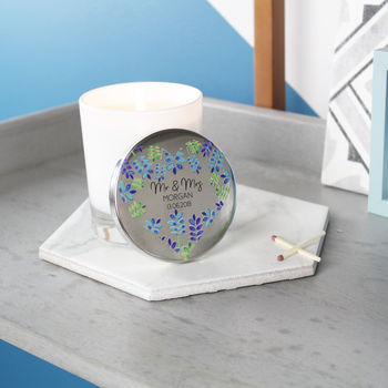 Wedding Scented Candle With Personalised Floral Lid, 8 of 10