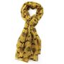 Mustard Winter Deers Print Scarf, thumbnail 1 of 4