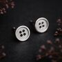 Sterling Silver Sewing Button Stud Earrings, thumbnail 1 of 4