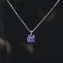 Sterling Silver Amethyst Purple Cz Pendant Necklace, thumbnail 1 of 11