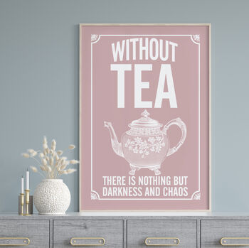 Without Tea Vintage Style Print, 2 of 5
