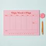 A4 Weekly Planner Pad | Pink And Red, thumbnail 1 of 6