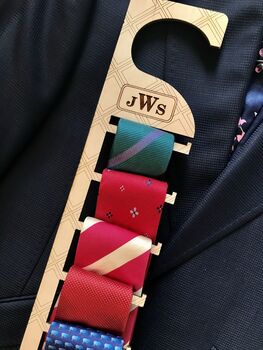 Personalised Stylish Tie Hanger For Him, 3 of 3