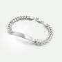 Sterling Silver Curb Chain Cuban ID Bracelet, thumbnail 1 of 3