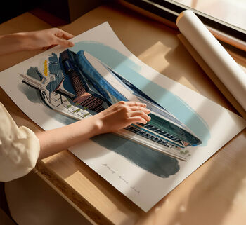 Hill Dickinson Everton Stadium Bramley Moore Dock Art Print, 3 of 5