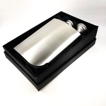 Personalised Engraved 8oz Satin Steel Flask, 3 of 9