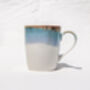 Blue U Shaped Handmade Porcelain Mug, thumbnail 1 of 4