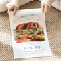 Uluru Ayres Rock Travel Poster Of The Australian Outback, thumbnail 3 of 7