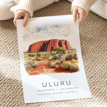 Uluru Ayres Rock Travel Poster Of The Australian Outback, 3 of 7