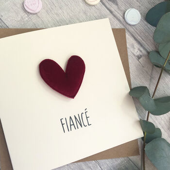 Fiancé / Fiancée Padded Heart Birthday Card, 2 of 4