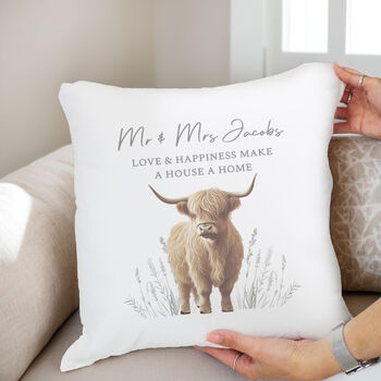 Personalised Highland Cow Cushion, 4 of 4