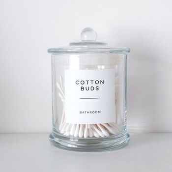 Luxury Clear Glass Bathroom Jar With Airtight Lid, 8 of 11