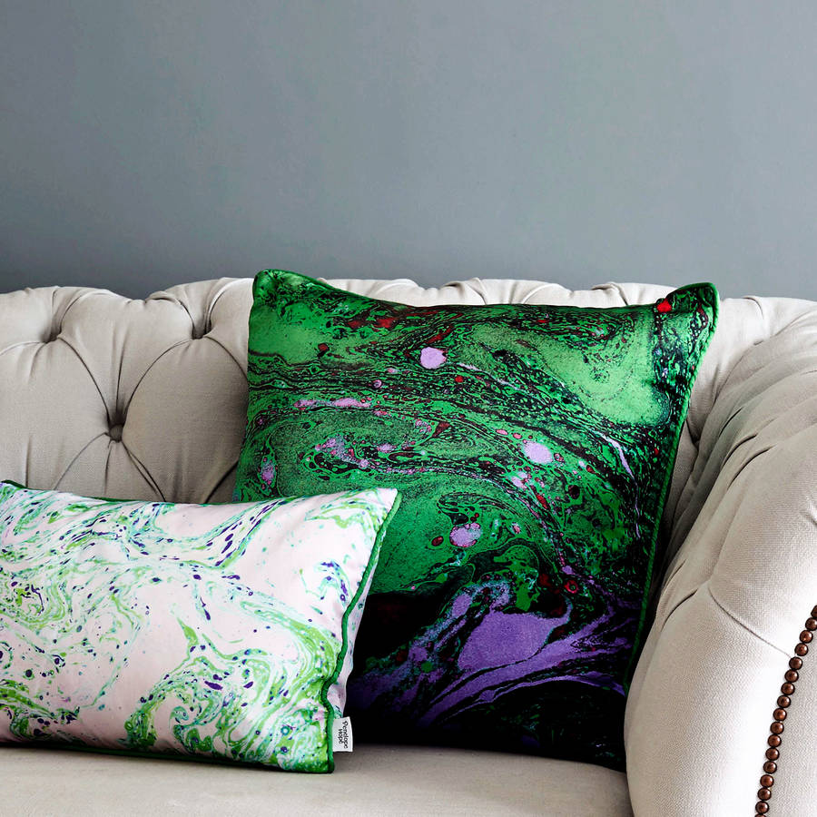 Marble Silk Square Cushion By Penelope Hope