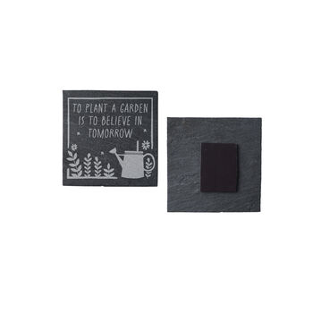 Square Slate Magnet 'To Plant A Garden Is To Believe In…' | Home Decor | Fridge Magnet, 2 of 2