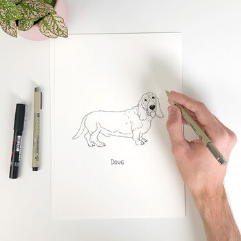 Personalised Pet Portrait Print Line Art, Unframed, 3 of 8