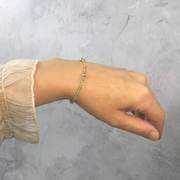 Skinny Peridot Bracelet Gold Or Silver, 3 of 13