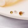 Natural Citrine Crystal Stud Earrings Sterling Silver, thumbnail 4 of 11