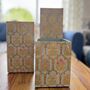 Decorative Wood Vase Indian Print Vase, Wine Holder, thumbnail 5 of 9