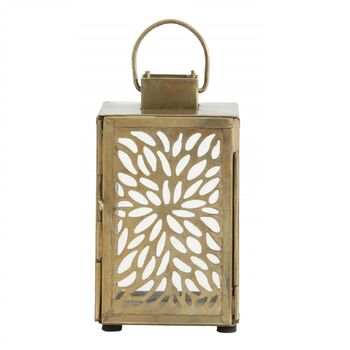 Antiqued Lantern With Cut Out Leaves, 2 of 3
