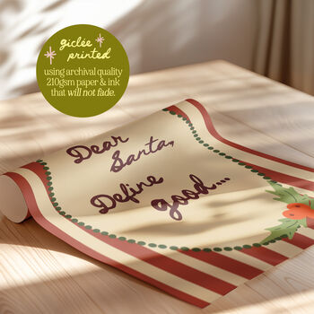 Dear Santa, Define Good Christmas Print, 3 of 7