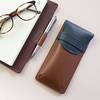 Personalised Pebble Grain Leather Glasses Case, 4 of 7