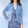 Rosa Jacket In Cornflower Blue Silk Velvet, thumbnail 1 of 3