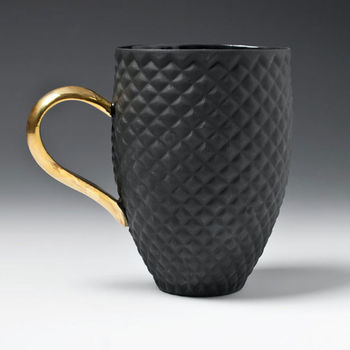 Black Coffee Cup With Gold Or Platinum Handle, 5 of 12