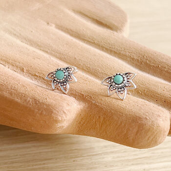 Star Flower Turquoise Studs, 5 of 11