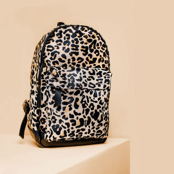 Classic Leather Backpack In Leopard Print Pony Hair, 2 of 10
