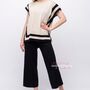 O Neck Short Sleeve Loose Women's Knitted Co Ord Set, thumbnail 5 of 7